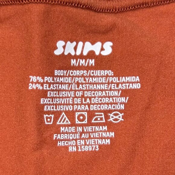 SKIMS Fits Everybody Short Sleeve T-Shirt Medium Saffron Loungewear Casual - Picture 4 of 6